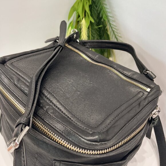 Vince Camuto Black Crossbody Large Patch Leather Crossbody Bag, 1"W x 8"H x 7"D - Picture 3 of 9